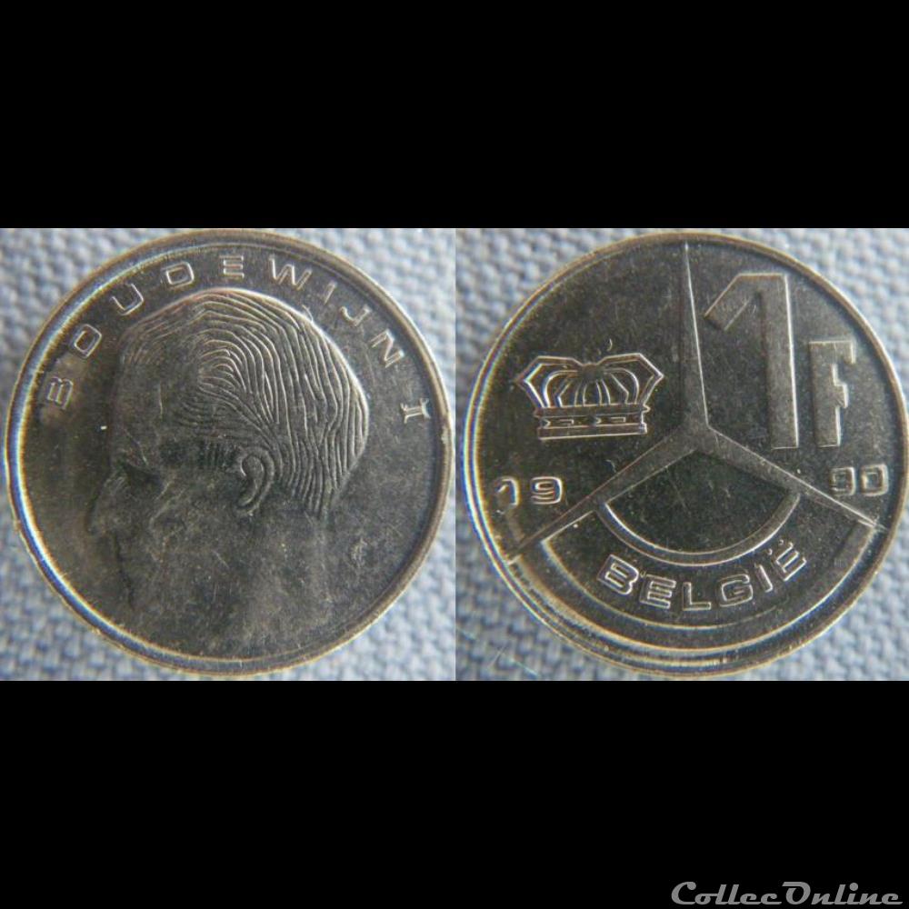 monnaie monde belgique 1 franc 1990 fl