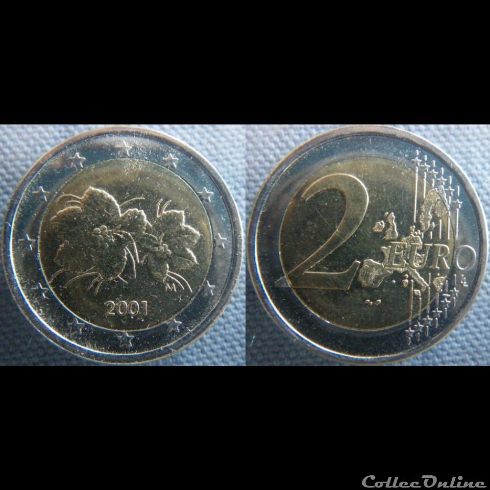 Pièce De 2 Euros Fleur 2001 Valeur 2 euros 2001 - Moedas - Euro - Finlândia - Metal Copper-Nickel