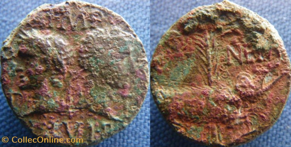 Auguste et Agrippa - Dupondius monnaies antiques romaines imperiales republicaines auguste et agrippa dupondius