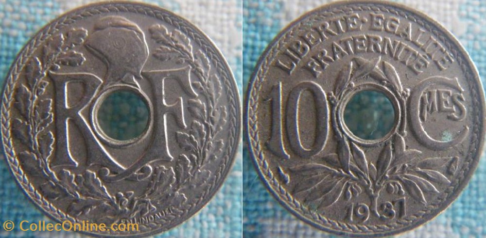 10 Centimes 1937 monnaie france a moderne 10 centimes 1937