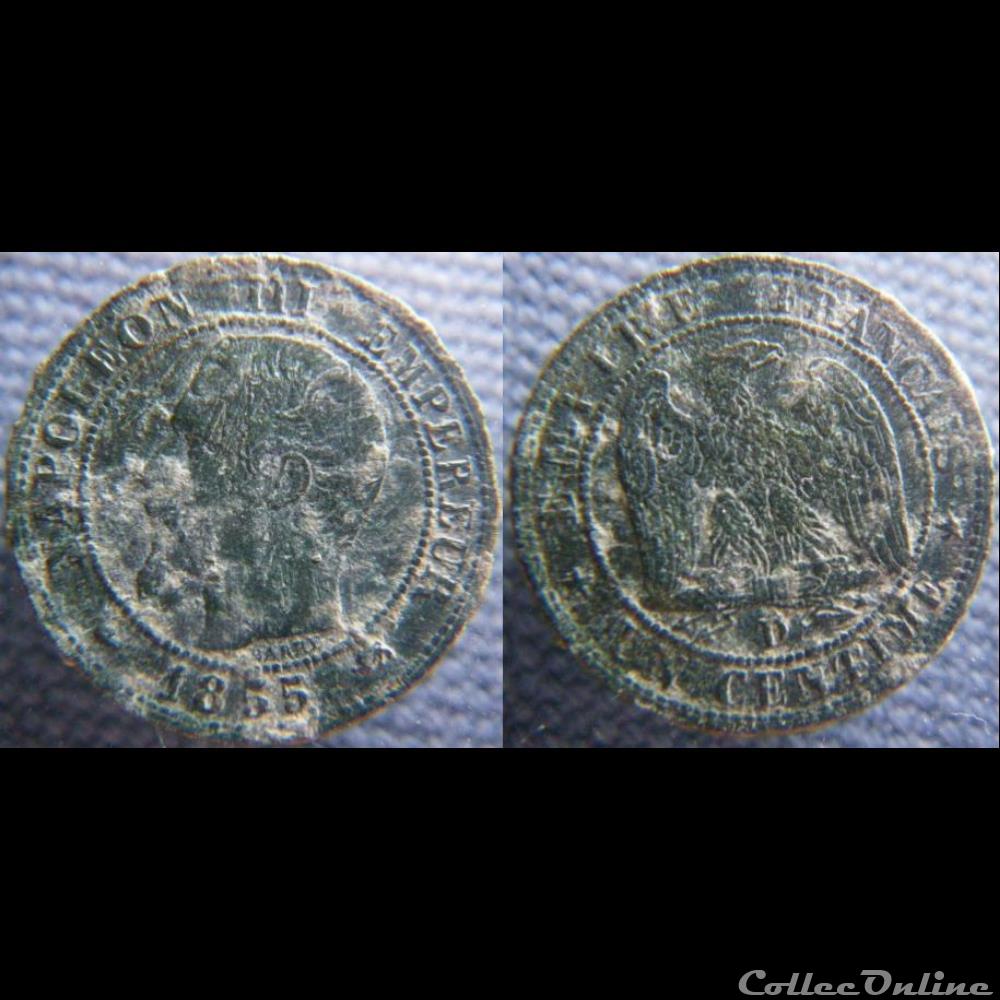 1 Centime 1855 D chien monnaie france moderne 1 centime 1855 d chien