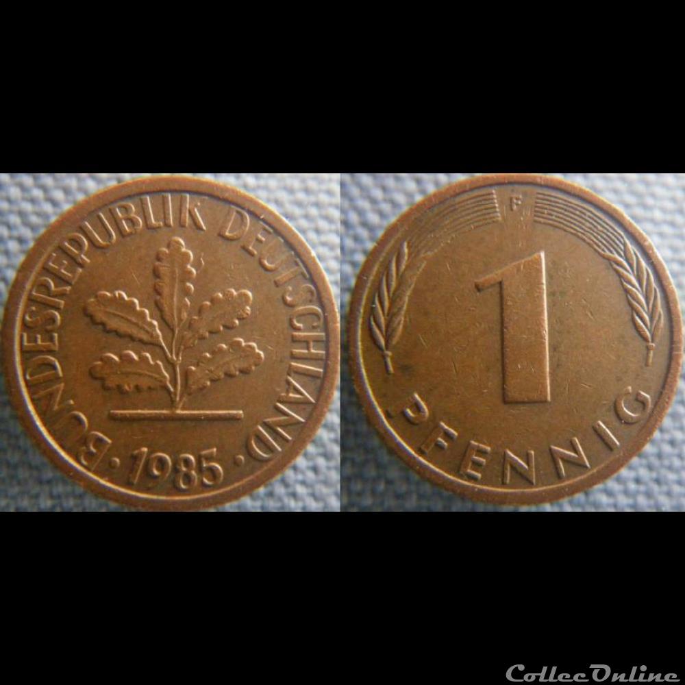 1 pfennig 1985 F monnaie monde allemagne 1 pfennig 1985 f