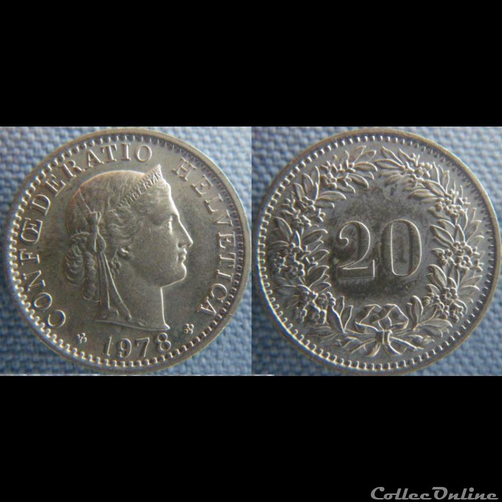 20 Rappen 1978 monnaie monde suisse 20 rappen 1978