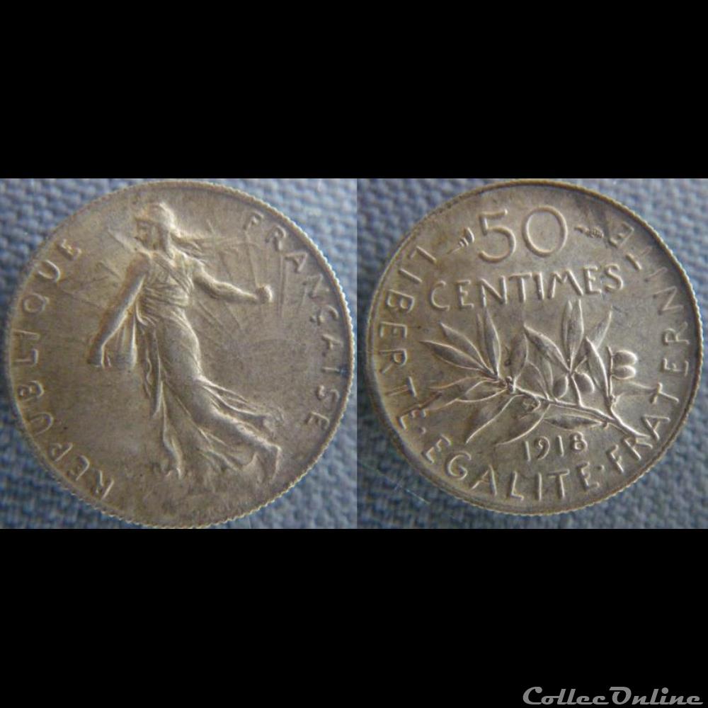 50 centimes 1918 monnaie france moderne 50 centimes 1918