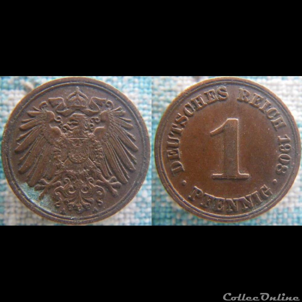 monnaie monde allemagne 1 pfennig 1908 a