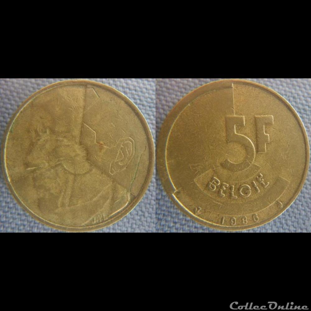 5 Francs 1986 fl monnaie monde belgique 5 francs 1986 fl