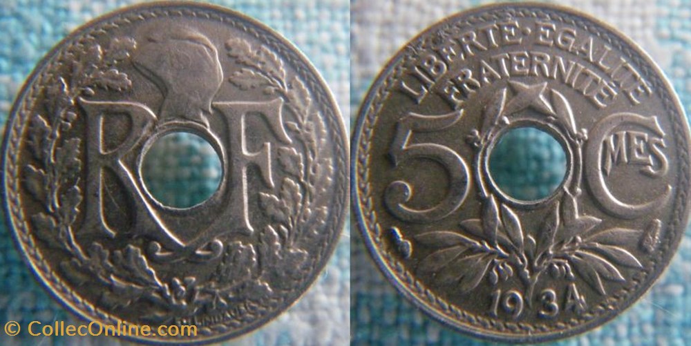 5 Centimes 1934 monnaie france a moderne 5 centimes 1934