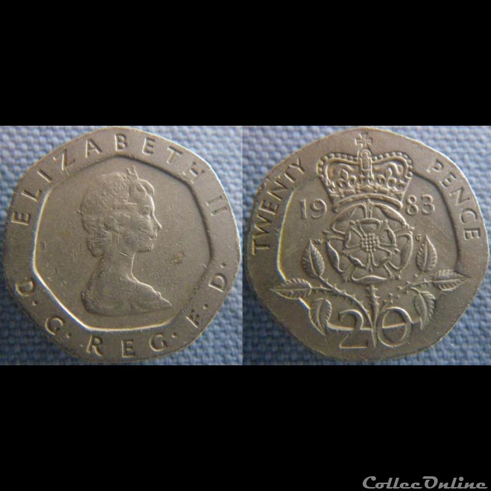 20 Pence 1983 monnaie monde royaume uni 20 pence 1983