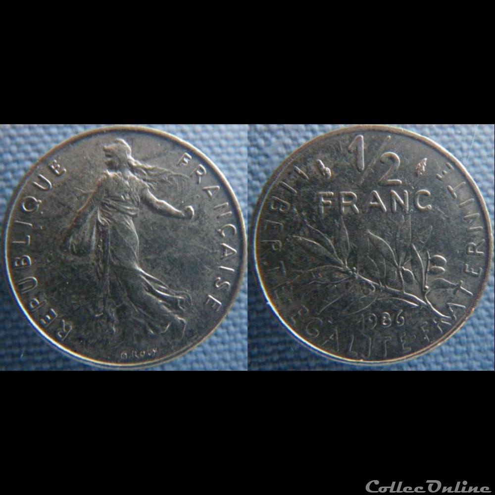 Demi Franc 1986 monnaie france moderne demi franc 1986