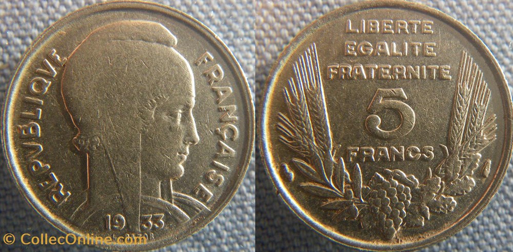 5 Francs 1933 monnaie france moderne 5 francs 1933