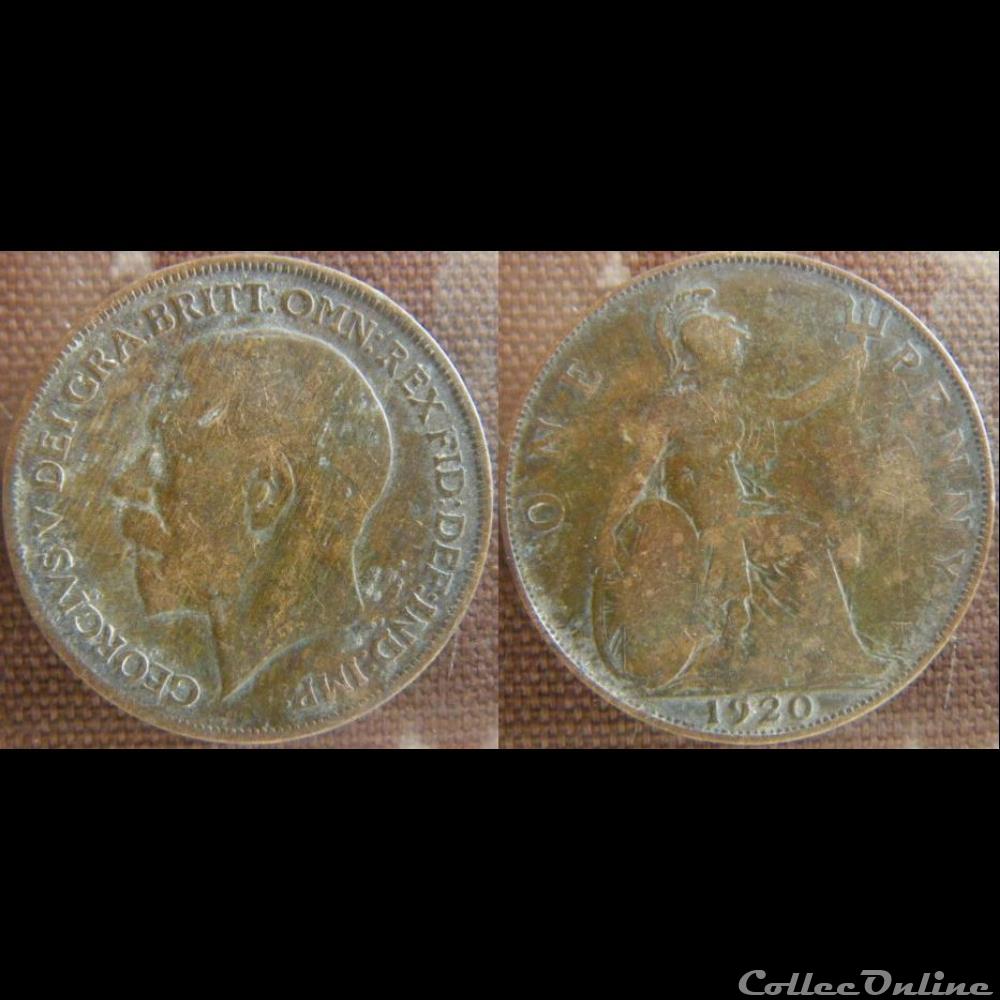 1 Penny 1920 monnaie monde royaume uni 1 penny 1920