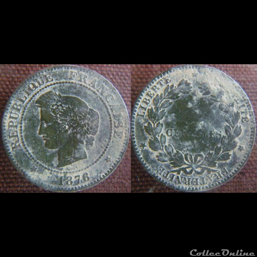 monnaie france moderne 5 centimes 1876 a