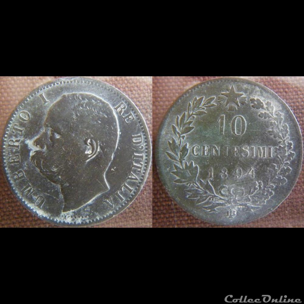 10 centesimi 1894 BI monnaie monde italie 10 centesimi 1894 bi