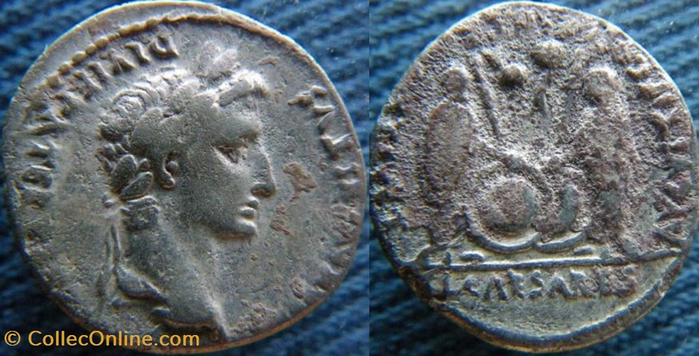 Auguste Denier monnaies antiquite av jc ap romaines republicaines imperiales auguste denier