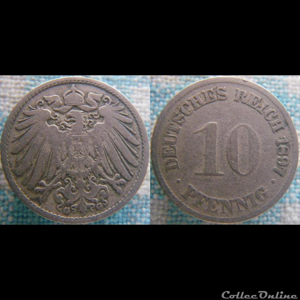 monnaie monde allemagne 10 pfennig 1897 g