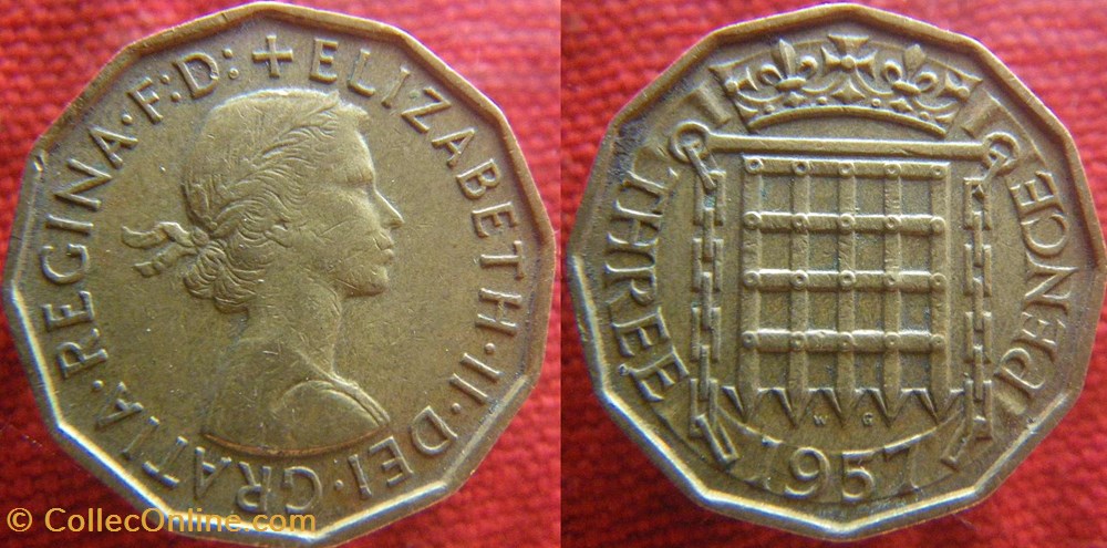 3 pence 1957 monnaies monde royaume uni 3 pence 1957
