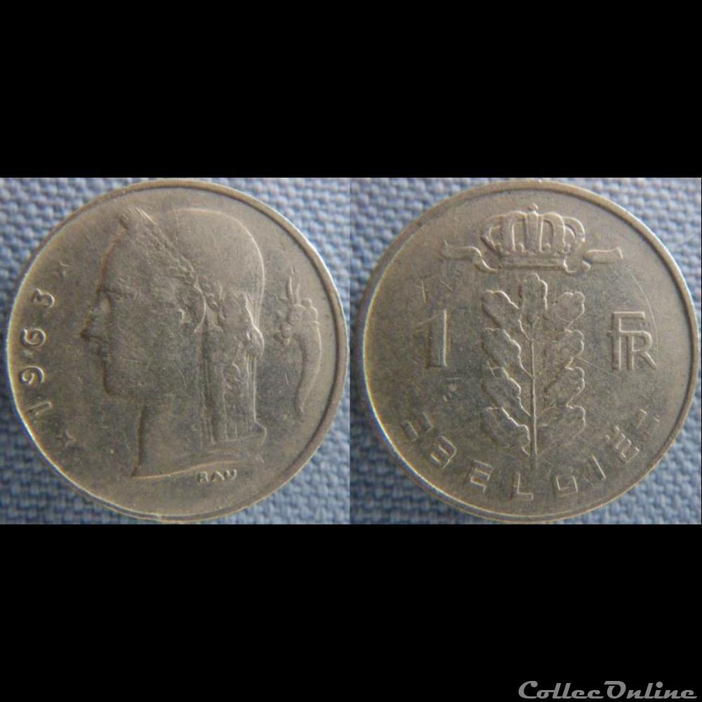 1 Franc 1963 fl monnaie monde belgique 1 franc 1963 fl