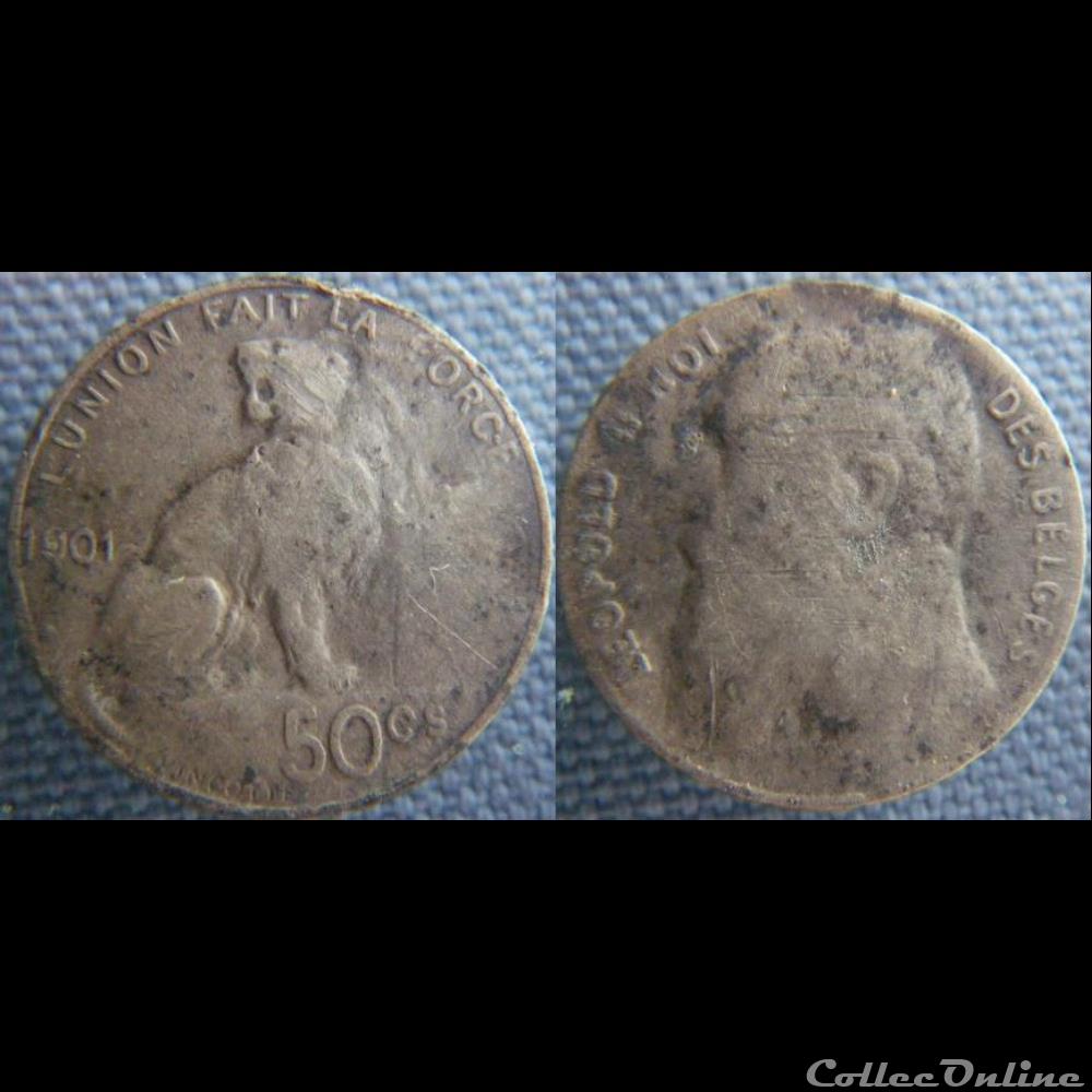 50 centimes 1901 fr monnaie monde belgique 50 centimes 1901 fr