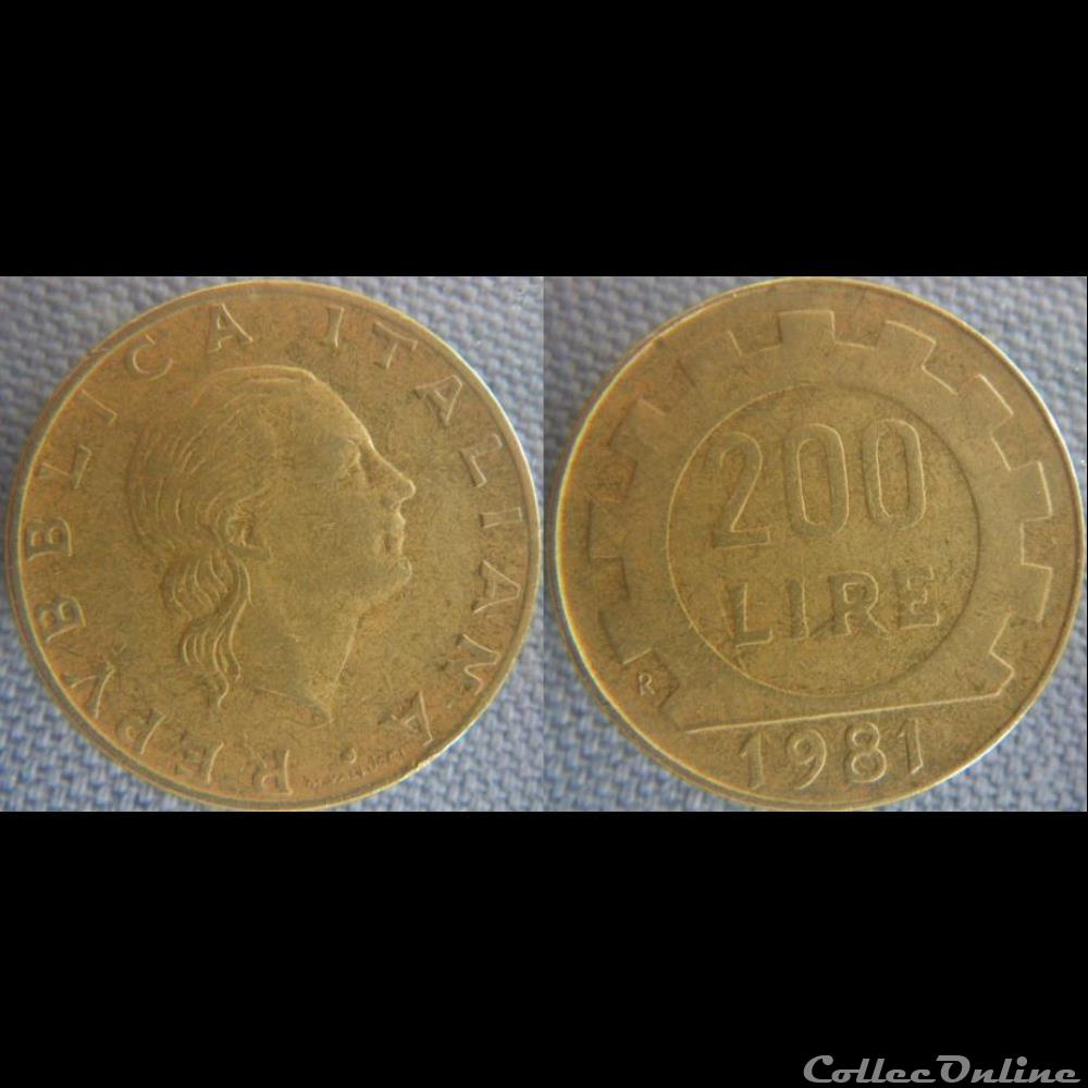 200 Lire 1981 monnaie monde italie 200 lire 1981