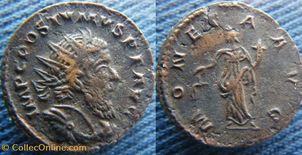 Postume antoninien imitation monnaies antiquite av jc ap romaines republicaines imperiales postume antoninien imitation