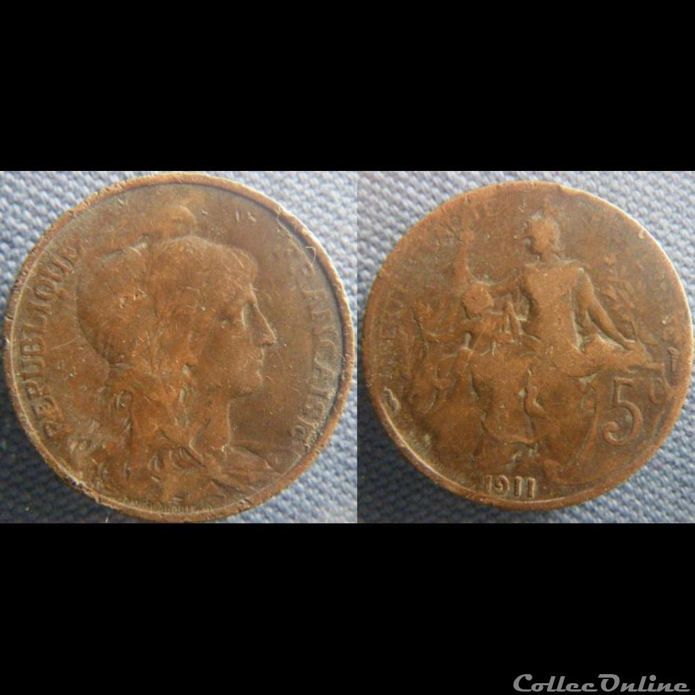 5 Centimes 1911 monnaie france moderne 5 centimes 1911