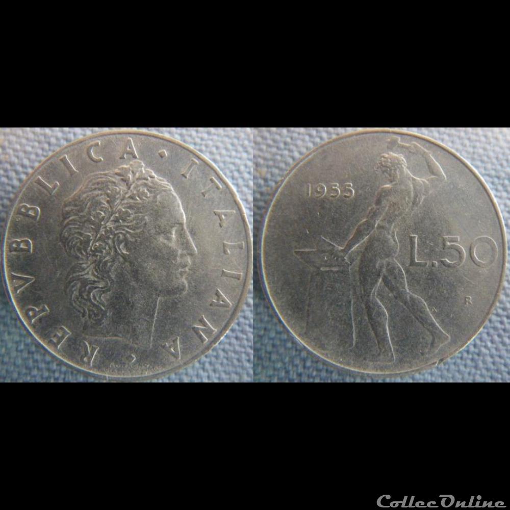 50 Lire 1955 monnaie monde italie 50 lire 1955