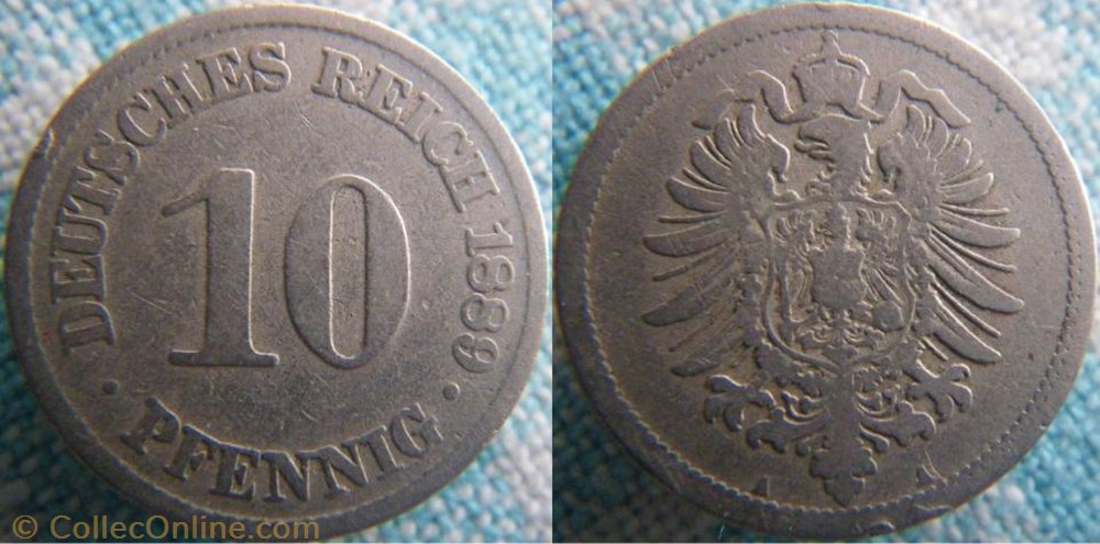 10 pfennig 1889 A monnaie monde allemagne 10 pfennig 1889 a