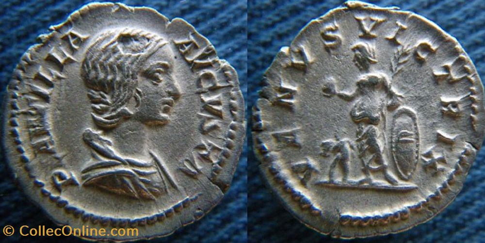 monnaies antiquite av jc ap romaines republicaines imperiales plautille epouse de caracalla denier