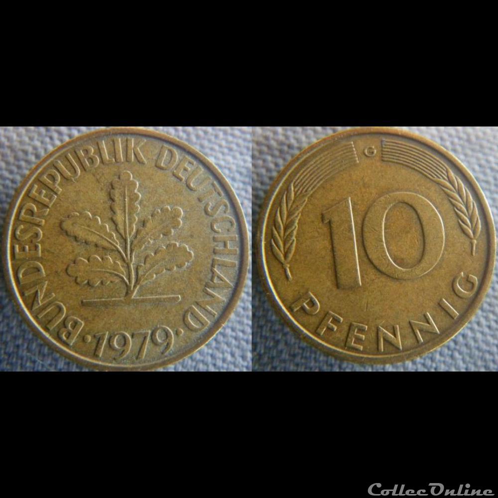 monnaie monde allemagne 10 pfennig 1979 g