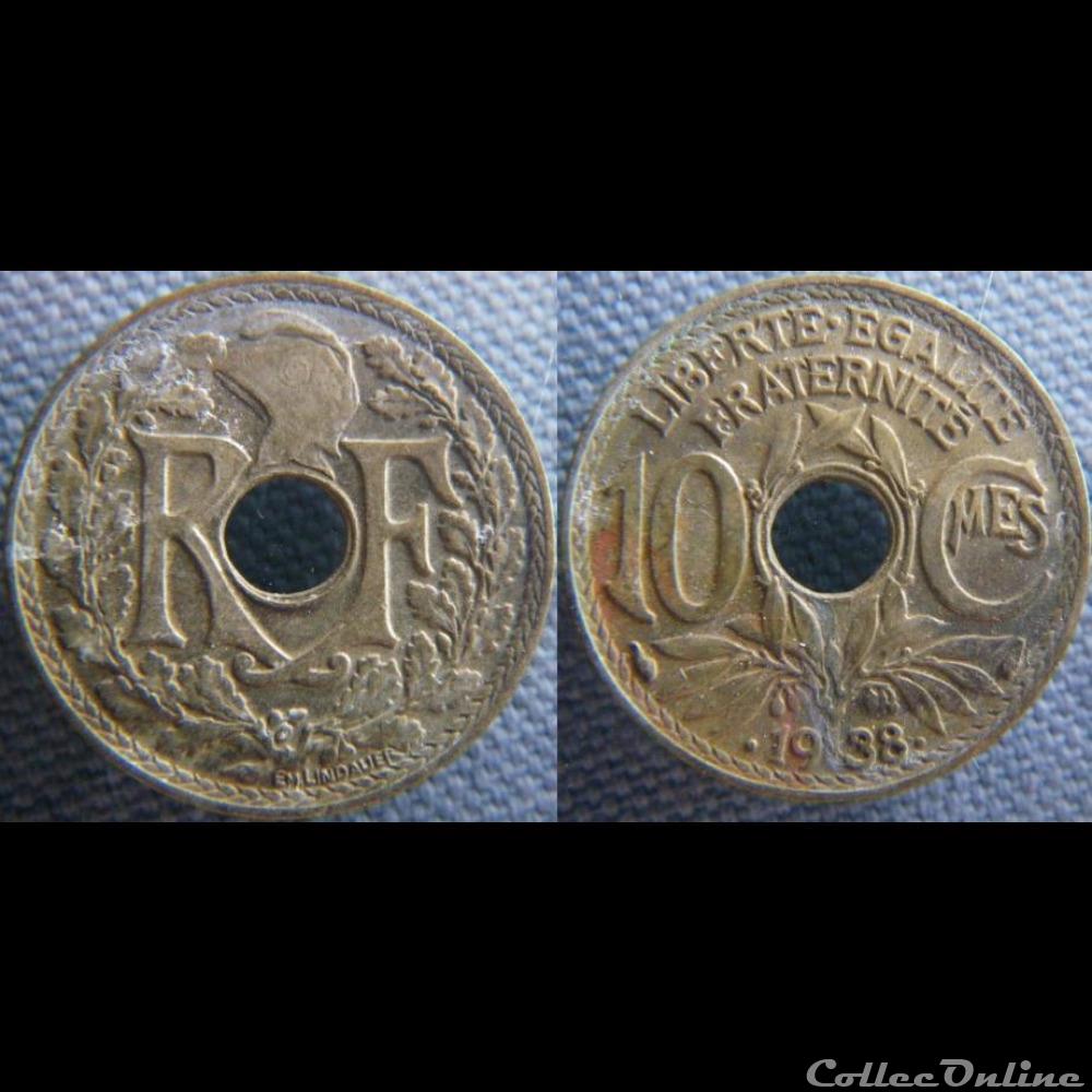 10 Centimes 1938 maillechort monnaie france moderne 10 centimes 1938 maillechort
