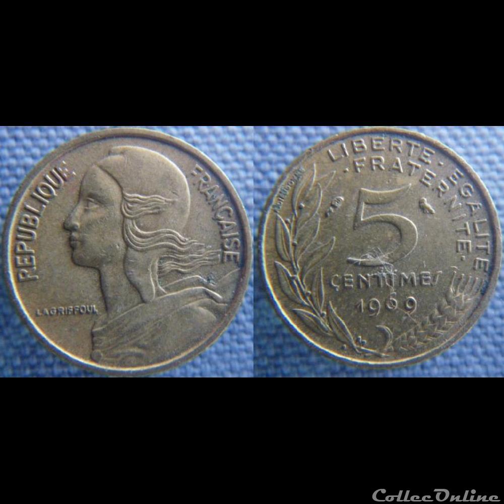 5 Centimes 1969 monnaie france moderne 5 centimes 1969