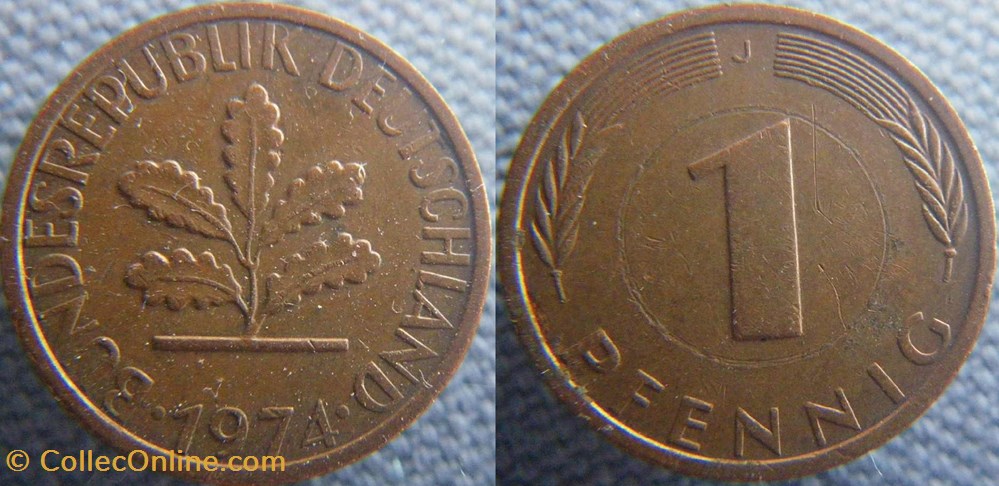 monnaies monde allemagne 1 pfennig 1974 j