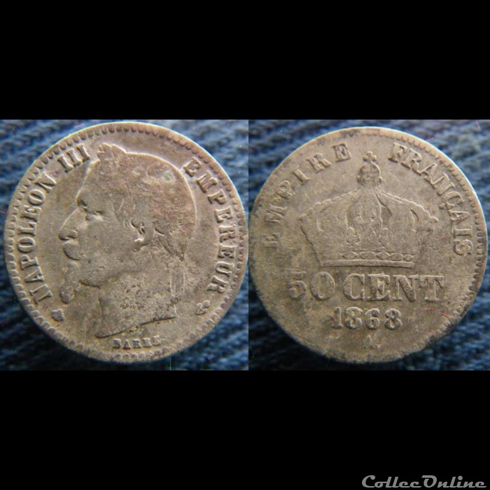 50 centimes 1868 A monnaie france moderne 50 centimes 1868 a