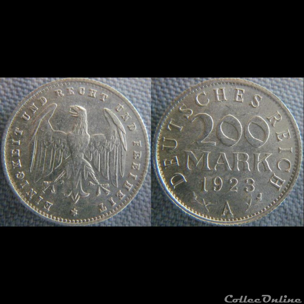 200 Mark 1923 A monnaie monde allemagne 200 mark 1923 a