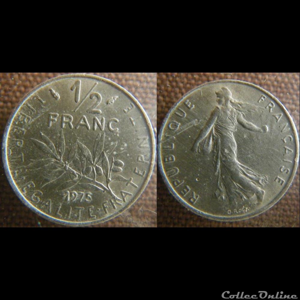 Demi Franc 1975 monnaie france moderne demi franc 1975