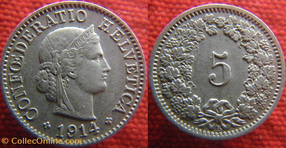 5 Rappen 1914 B monnaies monde suisse 5 rappen 1914 b