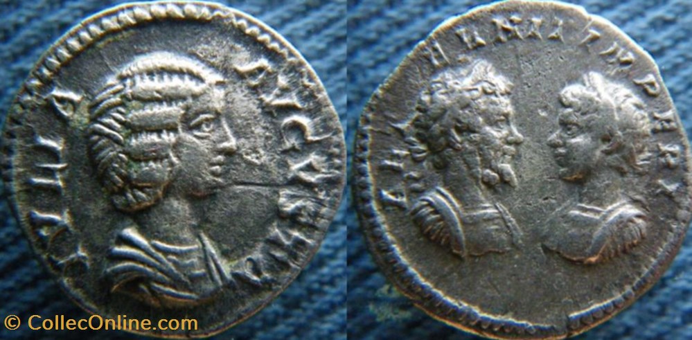 Julia Domna Septime Sévère et Caracalla denier monnaies antiquite av jc ap romaines republicaines imperiales julia domna septime severe et caracalla denier