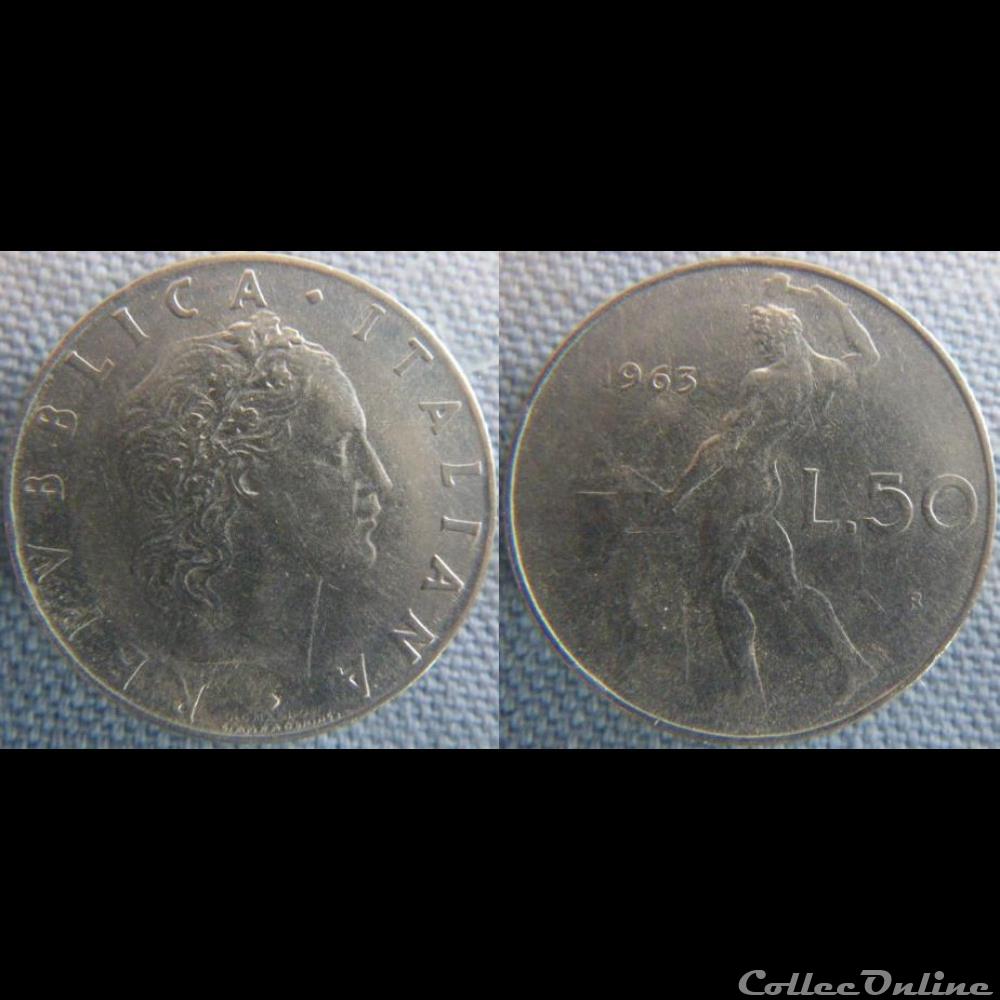 50 Lire 1963 monnaie monde italie 50 lire 1963