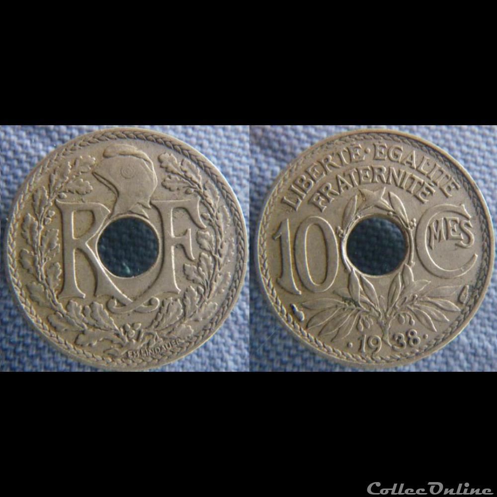 10 Centimes 1938 maillechort monnaie france moderne 10 centimes 1938 maillechort