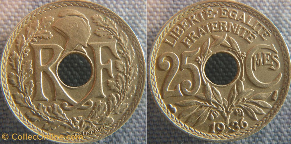 25 Centimes 1936 monnaie france a moderne 25 centimes 1936