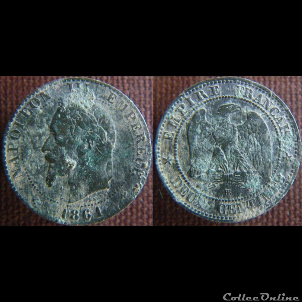 2 Centimes 1861 BB monnaie france moderne 2 centimes 1861 bb