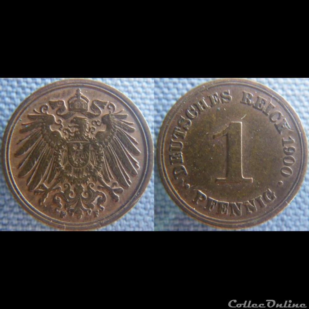 monnaie monde allemagne 1 pfennig 1900 f
