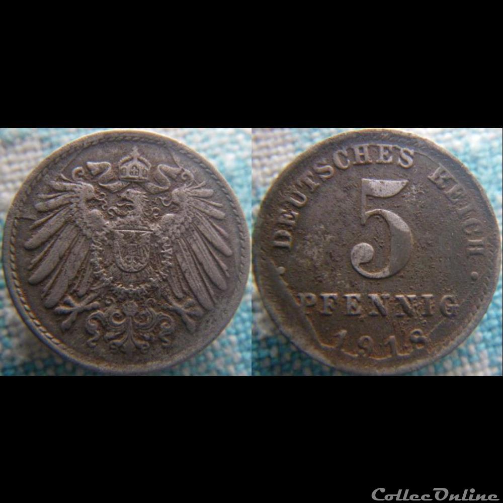 5 pfennig 1918 A monnaie monde allemagne 5 pfennig 1918 a