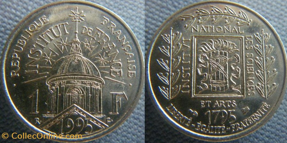 1 Franc 1995 Institut de France  Moedas  Mundo  França  Cinquième