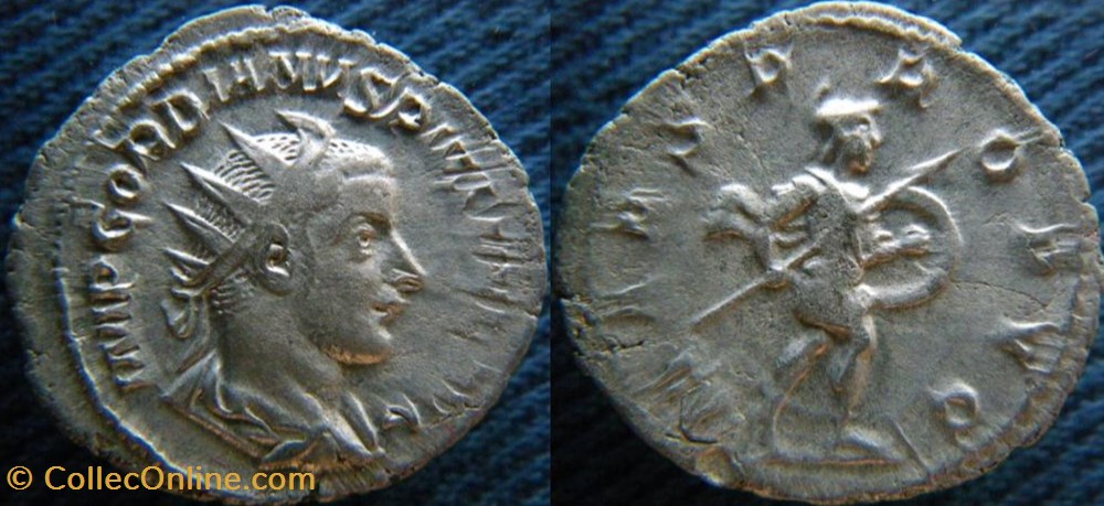 Gordien III le Pieux Antoninien monnaies antiquite av jc ap romaines republicaines imperiales gordien iii le pieux antoninien