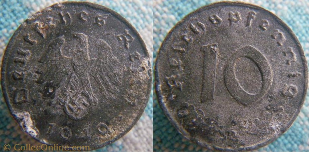 10 Reichspfennig 1940 D monnaie monde allemagne 10 reichspfennig 1940 d