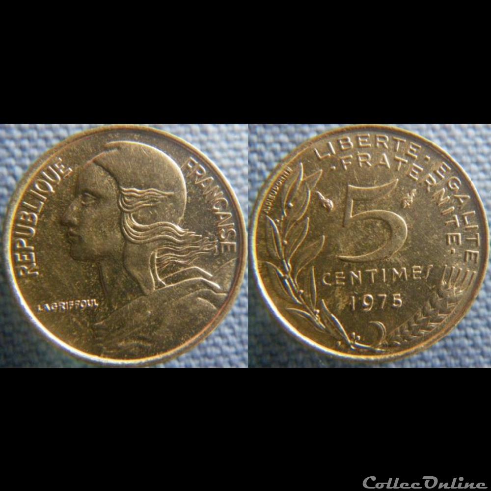 monnaie france moderne 5 centimes 1975