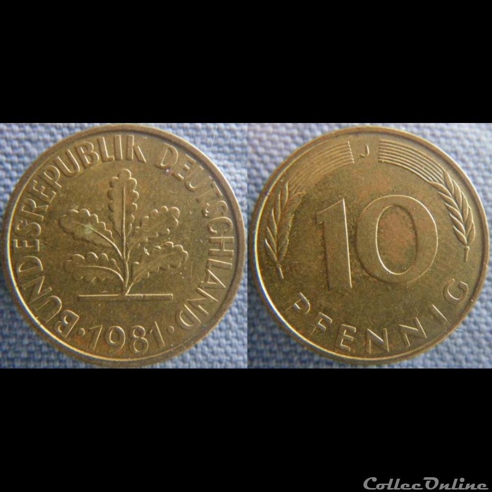 10 Pfennig 1981 J monnaie monde allemagne 10 pfennig 1981 j