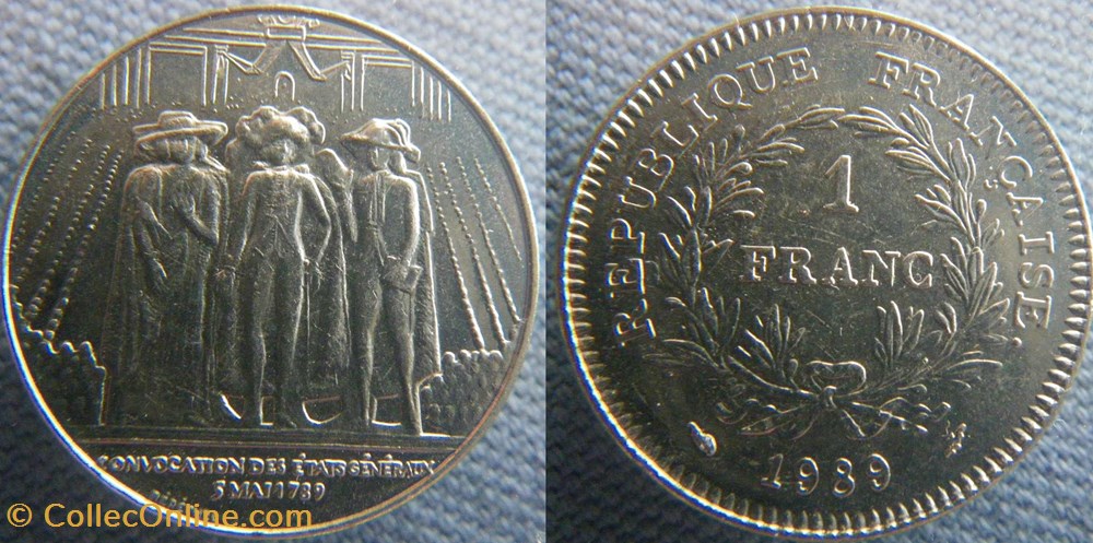 1 Franc 1989 Etats généraux monnaies france modernes 1 franc 1989 etats generaux