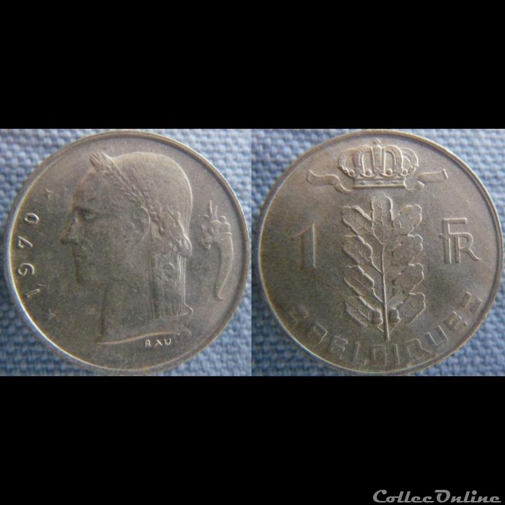 monnaie monde belgique 1 franc 1970 fr